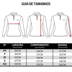 Camiseta Feminina BRK Básica Manga Longa Preta UV50+ Gola Padre Zíper Ref:C01023BL