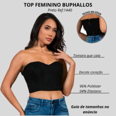 Cropped Feminino Buphallos Tomara Que Caia Preto Ref:BPL1440
