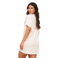 Camiseta Feminina Country City Maxi Tshirt Off White Com Escrita Cowgirls Com Brilho REF: MT001111