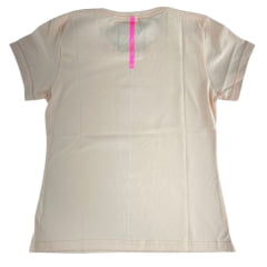 Camiseta Feminina Laço Forte T-Shirt Básica Salmão Logo Rosa Ref:280511