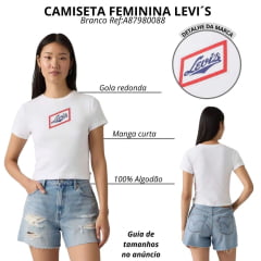 Camiseta Feminina Levi's Essential Sporty Tee Manga Curta Estampada Aplicação Pedrinhas Ref:A87980088