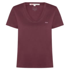 Camiseta Feminina Levi's Favorize Tee Manga Curta Bordô Ref:LB0020276