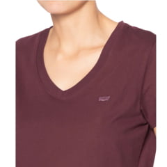 Camiseta Feminina Levi's Favorize Tee Manga Curta Bordô Ref:LB0020276