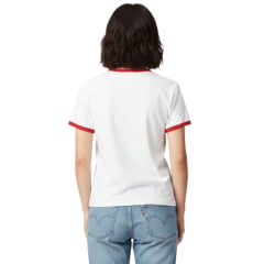 Camiseta Feminina Levi's Manga Curta Branco Com Vermelho Estampada Ref:005H2006