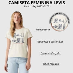 Camiseta Feminina Levi's Manga Curta Branco Logo Country Ref: LB0013276