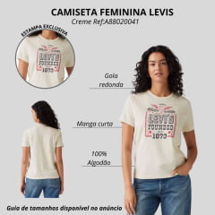 Camiseta Feminina Levi's Manga Curta Creme Estampada Ref:A88020041