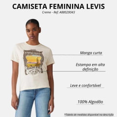 Camiseta Feminina Levi's Manga Curta Creme Estampada Ref:A88020043