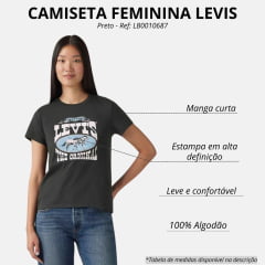 Camiseta Feminina Levi's Manga Curta Preta Estampa The Originals Ref: LB0010687