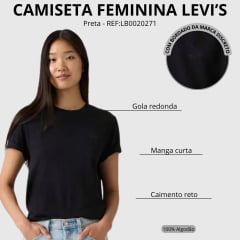 Camiseta Feminina Levi's Manga Curta Preta Logo Bordado REF:LB0020271