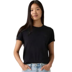 Camiseta Feminina Levi's Manga Curta Preta Logo Bordado REF:LB0020271