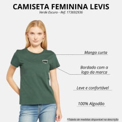 Camiseta Feminina Levi's Manga Curta Verde Escuro Estampado Ref:173692936