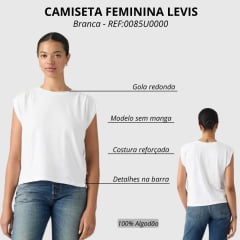 Camiseta Feminina Levi's Pleated Muscle Tank Branca REF:0085U0000