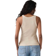  Regata Feminina Levi's Essential Racer Tank Slim Fit Bege Escuro REF:A33810039