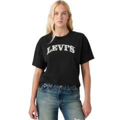 Camiseta Feminina Levi's Vintage Tee Relaxed Fit Preta Estampa Renda REF:0050Y0051