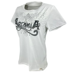 Camiseta Feminina Minuty T-shirt Thermo Manga Curta Branco Com Estampa Arizona E Strass REF: 1768