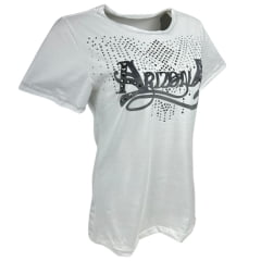 Camiseta Feminina Minuty T-shirt Thermo Manga Curta Branco Com Estampa Arizona E Strass REF: 1768