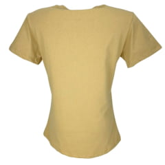 Camiseta Feminina Moiadeiros T-Shirt Bege Manga Curta E Logo Bege Ref. CMF2355