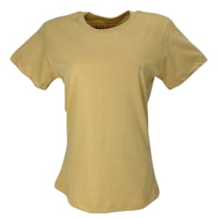 Camiseta Feminina Moiadeiros T-Shirt Bege Manga Curta E Logo Bege Ref. CMF2355