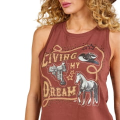 Regata Feminina Moon Horse Living Marrom REF: 01.11.435