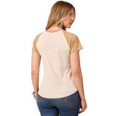 Camiseta Feminina Moon Horse T-Shirt Star Bege Manga Curta Ref: 01.12.470