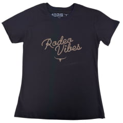 Camiseta Feminina Os Moiadeiros Tshirt Manga Curta Preto Estampada Rodeos Vibes Ref:CMF2427