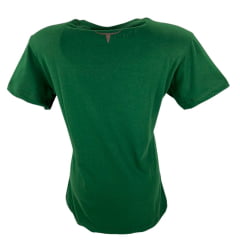 Camiseta Feminina Os Moiadeiros TShirt Verde Manga Curta Com Logo Aplicado em Marrom Ref.CMF2363