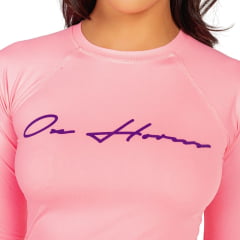 Camiseta Feminina Ox Horns Manga Longa UV50+ Rosa Neon Ref: 7517