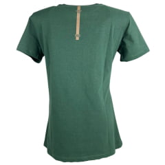 Camiseta Feminina Rodeo Farm Baby Look Manga Curta Verde Oliva Logo Com Strass Ref 228500082