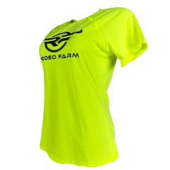 Camiseta Feminina Rodeo Farm UV50+ Haglan Manga Curta Fitness Amarelo Neon Ref 228500088