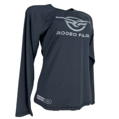Camiseta Feminina Rodeo Farm UV50+ Haglan Manga Curta Fitness Preto Ref 228500085