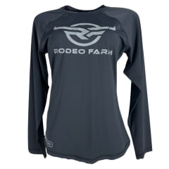 Camiseta Feminina Rodeo Farm UV50+ Haglan Manga Curta Fitness Preto Ref 228500085