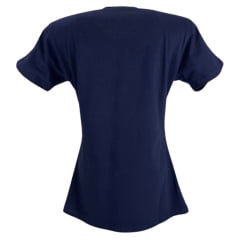 Camiseta Feminina Texas Farm Azul Com Logo Rosa Ref: CF129