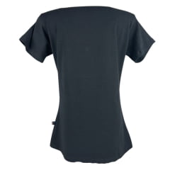 Camiseta Feminina Texas Farm Baby Look Hidden Glow Manga Curta Preto Com Logo Verde Neon Ref:CF322