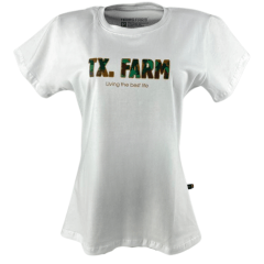 Camiseta Feminina Texas Farm Baby Look Living The Best Life Ref. CF245 - Escolha a cor