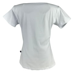 Camiseta Feminina Texas Farm Baby Look Manga Curta Branco Com Logo Aplicado Rosa Neon Ref:CF322