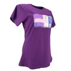 Camiseta Feminina Texas Farm Baby Look Manga Curta C/ Estampa Emborrachada Ref:CF270 - Escolha a cor