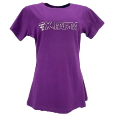 Camiseta Feminina Texas Farm Baby Look Manga Curta Emborrachado Ref:267 - Escolha a cor