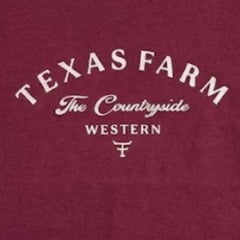 Camiseta Feminina Texas Farm Baby Look Vermelho Vinho Logo Off White - Ref:CF365