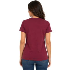 Camiseta Feminina Texas Farm Baby Look Vermelho Vinho Logo Off White - Ref:CF365