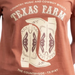 Camiseta Feminina Texas Farm Caramelo Soft High Way - Ref: CF263