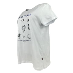 Camiseta Feminina Texas Farm Manga Curta Branca Estampada Em Preto Ref:CF231