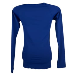 Camiseta Feminina Texas Farm Manga Longa Térmica UV50+ Azul Com Logo Branco Ref:UVF0001