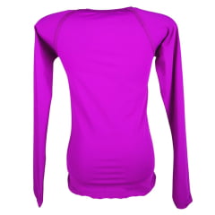 Camiseta Feminina Texas Farm Manga Longa Térmica UV50+ Roxo Púrpura Com Logo Preto Ref:UVF0001