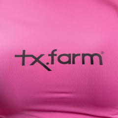 Camiseta Feminina Texas Farm Manga Longa UV50+ Rosa Algodão Doce Com Logo Preto Ref:UVF001