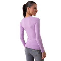 Camiseta Feminina Texas Farm Manga Longa UV50+ Roxo Orquídea Com Logo Branco Ref:UVF001