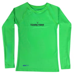 Camiseta Feminina Texas Farm Manga Longa UVF50+ Neon Com Logo Preto Ref: UVF 0001 - Escolha a cor