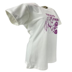 Camiseta Feminina Texas Farm Off White Cavalo Ref:  CF237