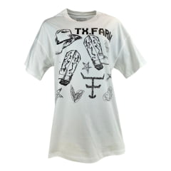 Camiseta Feminina Texas Farm Oversized Western Show Off White Com Estampa Marrom REF: CO006