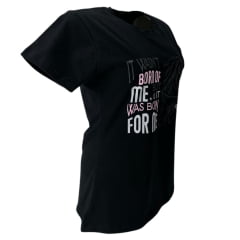 Camiseta Feminina Texas Farm Preta Estampa Cavalo Ref:CF071