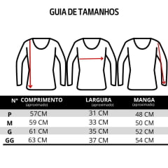 Camiseta Feminina Texas Farm Uv50+ Manga Longa Azul Jeans Logo Branco Ref:UVF001